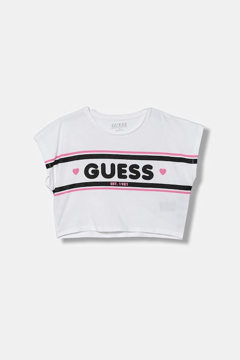 Dětské bavlněné tričko Guess bílá barva, J5YI11 K8HM4