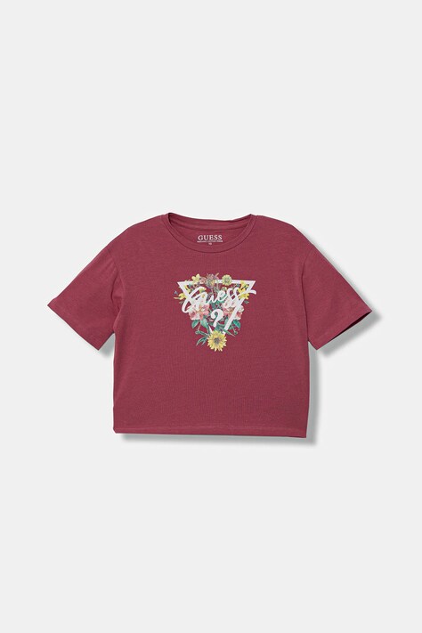 Guess t-shirt dziecięcy kolor różowy J5YI45 K6YW4