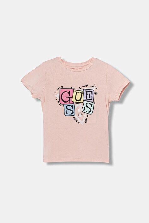 Guess t-shirt dziecięcy kolor różowy K5YI01 K6YW4