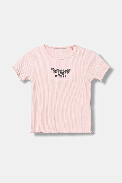 Guess t-shirt dziecięcy kolor różowy K5YI11 KCSQ4