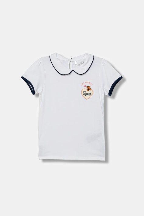 Детска тениска Guess в бяло с яка K5YI20 K6YW4
