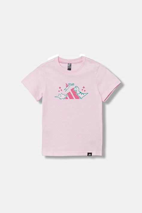 Dětské bavlněné tričko adidas I ADIRAPTOR růžová barva, JV5069