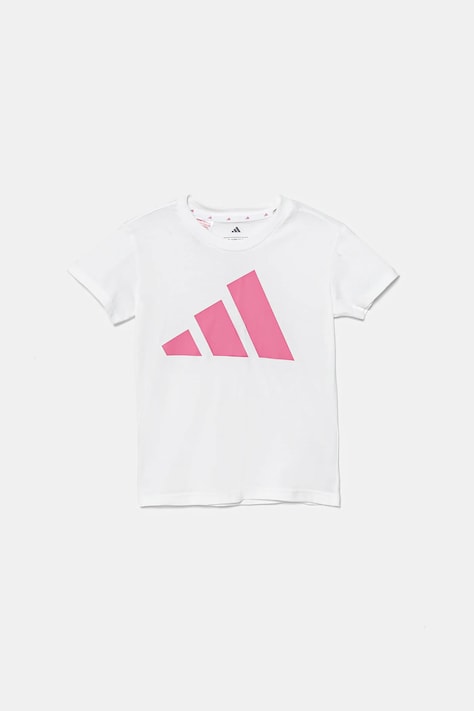 adidas t-shirt bawełniany dziecięcy kolor biały JW2383