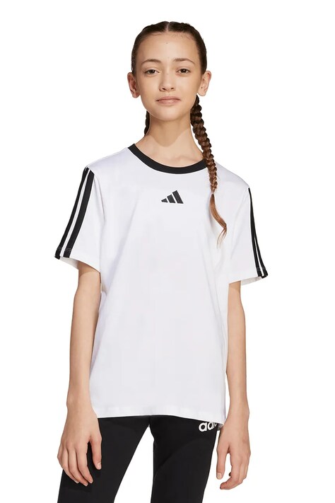 Детска памучна тениска adidas в бяло JW8628
