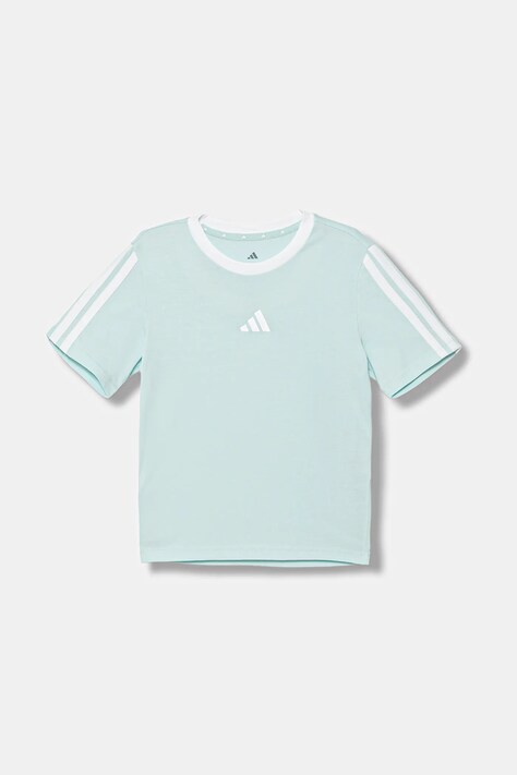 adidas t-shirt bawełniany dziecięcy kolor turkusowy JW8632