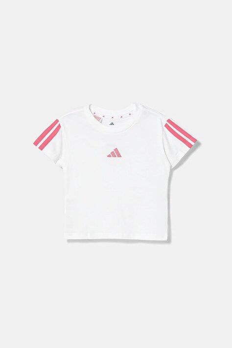 Otroška bombažna kratka majica adidas bela barva, JY4973