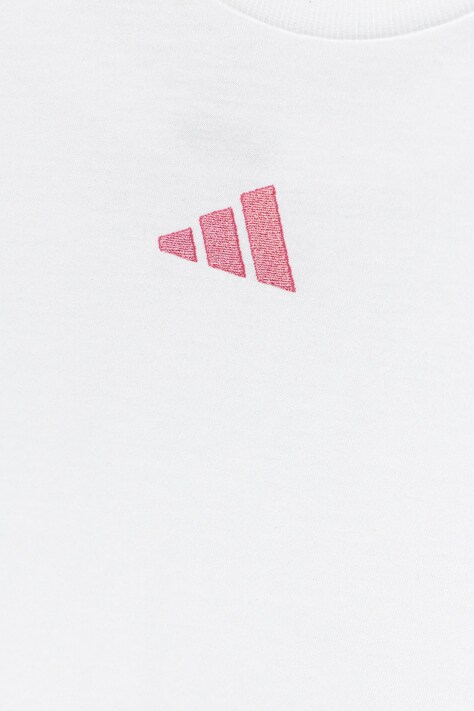 Дитяча бавовняна футболка adidas — AW25-TSG03E, білий — фото 4