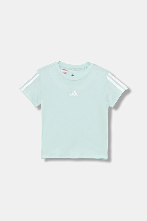 Детска памучна тениска adidas в тюркоазено JY4974