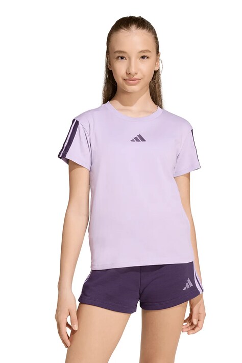 Dětské bavlněné tričko adidas fialová barva, JY4975