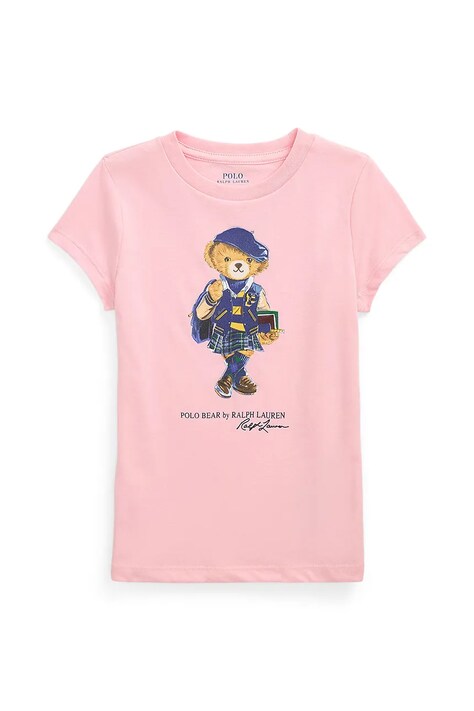 Polo Ralph Lauren t-shirt in cotone per bambini colore rosa 312961230001