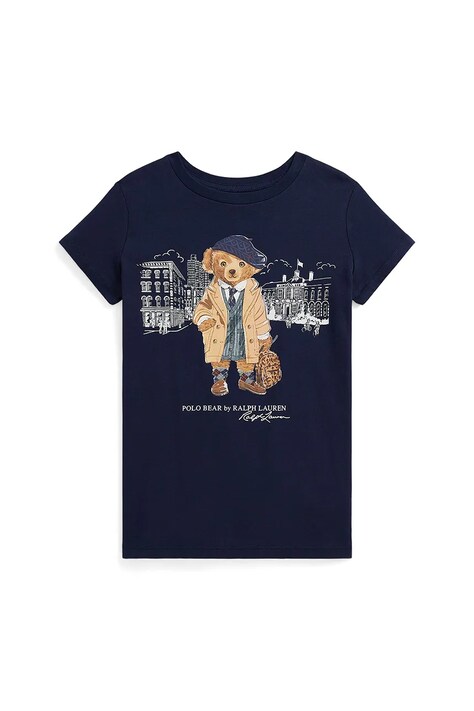 Детская хлопковая футболка Polo Ralph Lauren цвет синий 313979033001