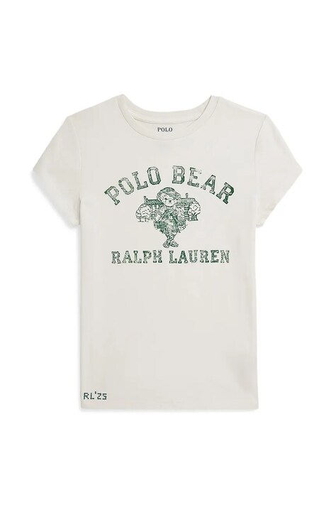 Παιδικό βαμβακερό μπλουζάκι Polo Ralph Lauren χρώμα: άσπρο, 313979039001
