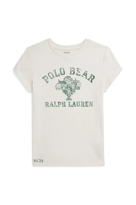 Detské bavlnené tričko Polo Ralph Lauren biela farba, 313979039001