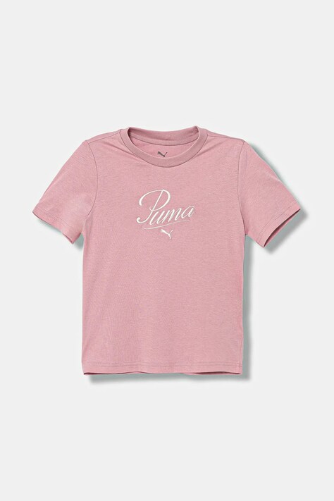 Puma t-shirt bawełniany dziecięcy ESS SCRIPT Tee G kolor różowy 685805