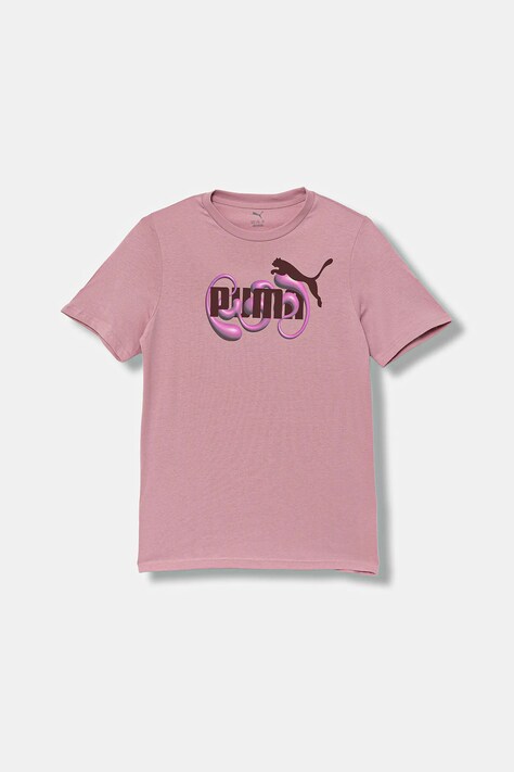Παιδικό βαμβακερό μπλουζάκι Puma GRAPHIC No. 1 Logo Tee G χρώμα: ροζ, 688497