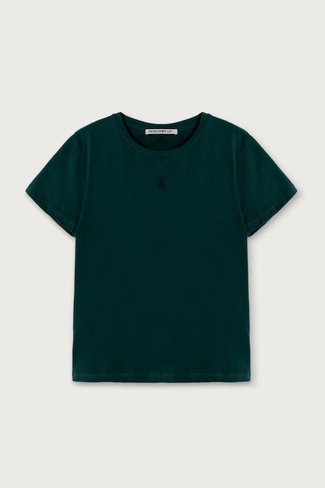 Patrizia Pepe Tricou basic pentru copii din bumbac cu elastan J331 verde 7M0951