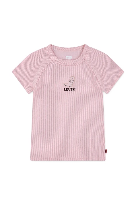 Детска тениска Levi's COLOR BLOCK RAGLAN TOP в розово 3EN517