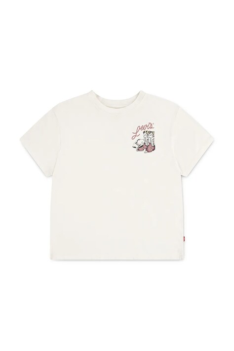 Παιδικό μπλουζάκι Levi's WESTERN OVERSIZED TEE χρώμα: μπεζ, 3EP074