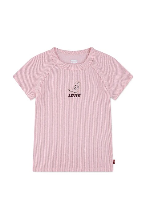 Dječja majica kratkih rukava Levi's COLOR BLOCK RAGLAN TOP boja: ružičasta, 4EN517