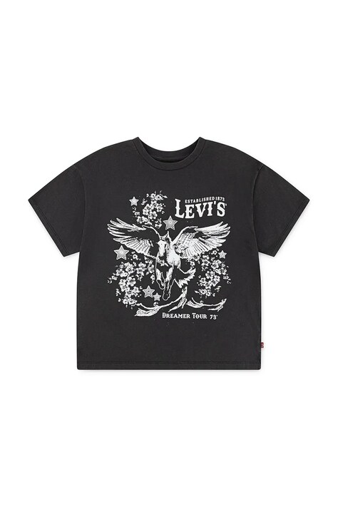 Detské tričko Levi's RETRO LEVIS SS TEE čierna farba, 4EN849