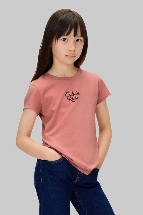Calvin Klein Jeans t-shirt dziecięcy kolor różowy IG0IG03035