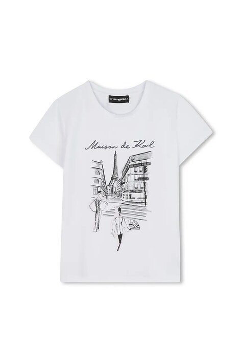 Karl Lagerfeld t-shirt dziecięcy kolor biały Z30939