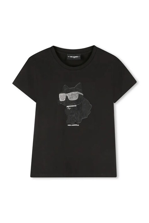 Karl Lagerfeld t-shirt dziecięcy kolor czarny Z30945