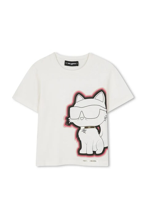 Karl Lagerfeld t-shirt bawełniany dziecięcy kolor biały Z30946