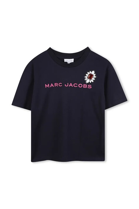 Παιδικό βαμβακερό μπλουζάκι Marc Jacobs χρώμα: ναυτικό μπλε, W60590