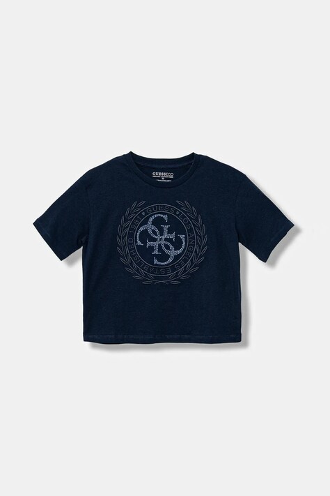 Guess t-shirt bawełniany dziecięcy kolor granatowy J5BI22 I3Z14