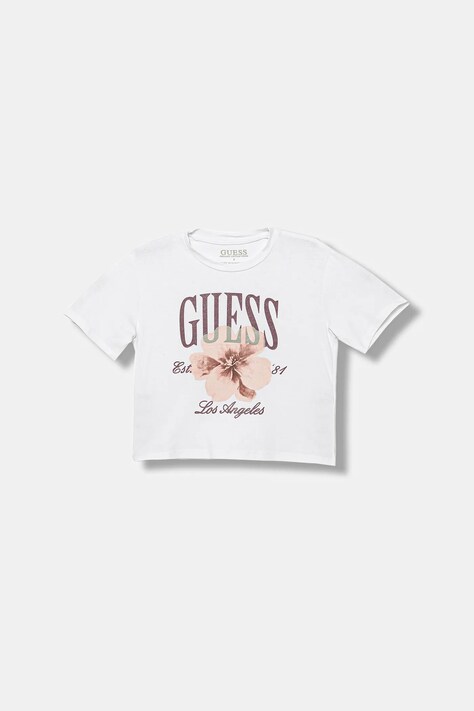 Παιδικό μπλουζάκι Guess χρώμα: άσπρο, J5BI32 J1314