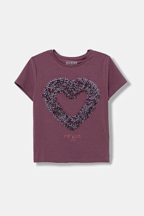 Guess t-shirt dziecięcy kolor fioletowy J5BI36 J1314