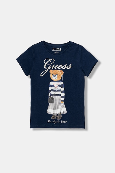 Detské bavlnené tričko Guess tmavomodrá farba, J5BI39 J1314