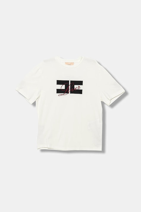 Elisabetta Franchi t-shirt dziecięcy kolor biały EFTS245.0.JE006