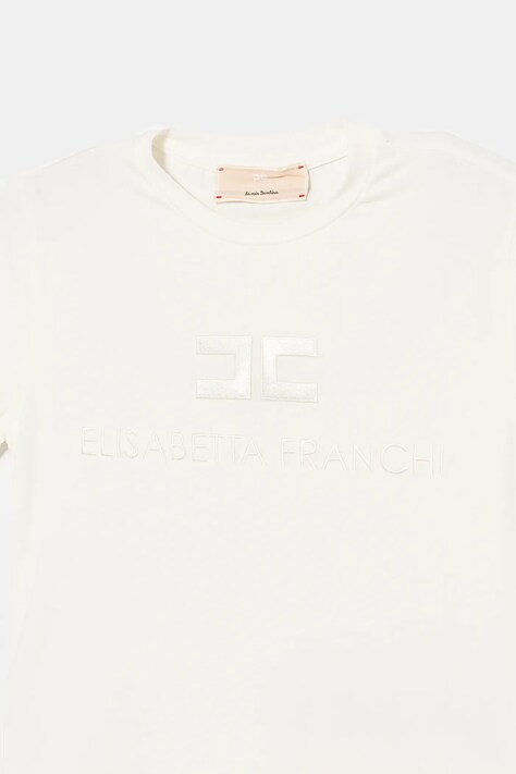 Elisabetta Franchi t-shirt dziecięcy kolor biały EFTS250.0.JE006
