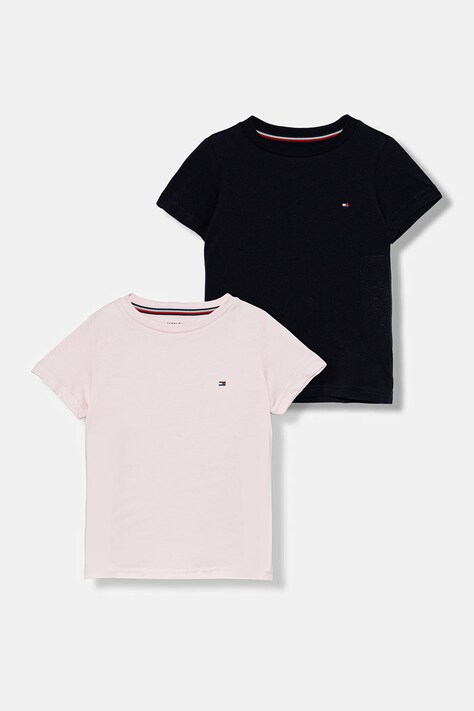 Tommy Hilfiger t-shirt bawełniany dziecięcy 2-pack kolor różowy UG0UG00307