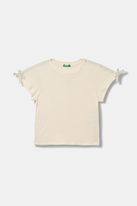 Παιδικό μπλουζάκι United Colors of Benetton χρώμα: μπεζ, 3P4ZC10QH