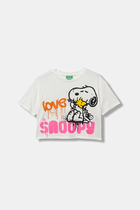United Colors of Benetton t-shirt in cotone per bambini colore bianco 3X1SC10PT