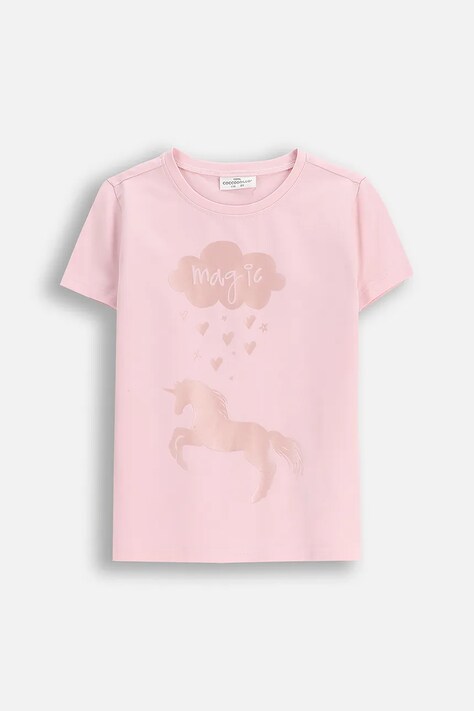 Coccodrillo t-shirt dziecięcy kolor różowy EVERYDAY GIRL A