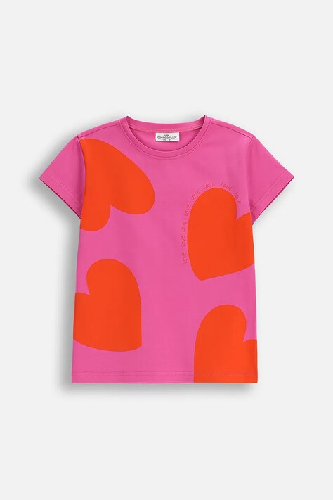 Coccodrillo t-shirt dziecięcy kolor różowy EVERYDAY GIRL A