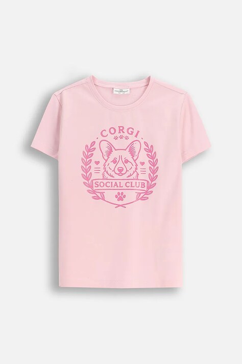 Coccodrillo t-shirt dziecięcy kolor różowy EVERYDAY GIRL A