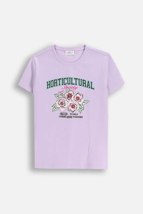 Coccodrillo t-shirt dziecięcy kolor fioletowy EVERYDAY GIRL A