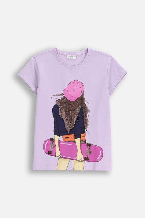 Coccodrillo t-shirt dziecięcy kolor fioletowy EVERYDAY GIRL A