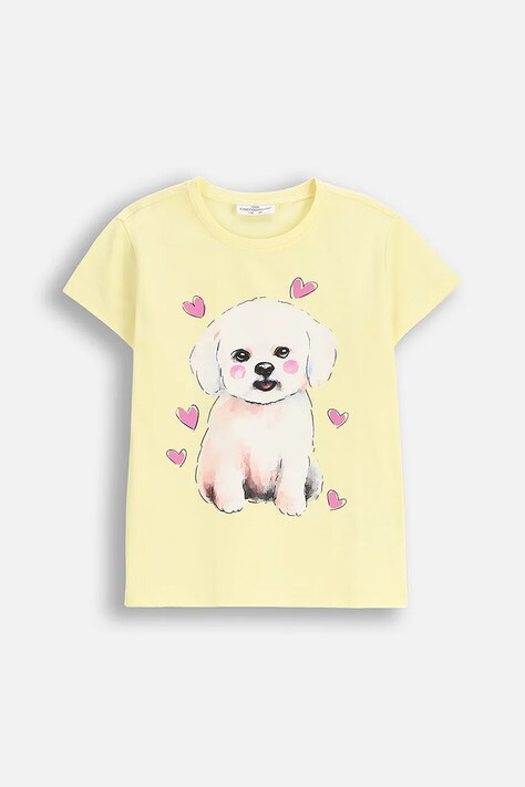 Coccodrillo t-shirt dziecięcy kolor żółty EVERYDAY GIRL A
