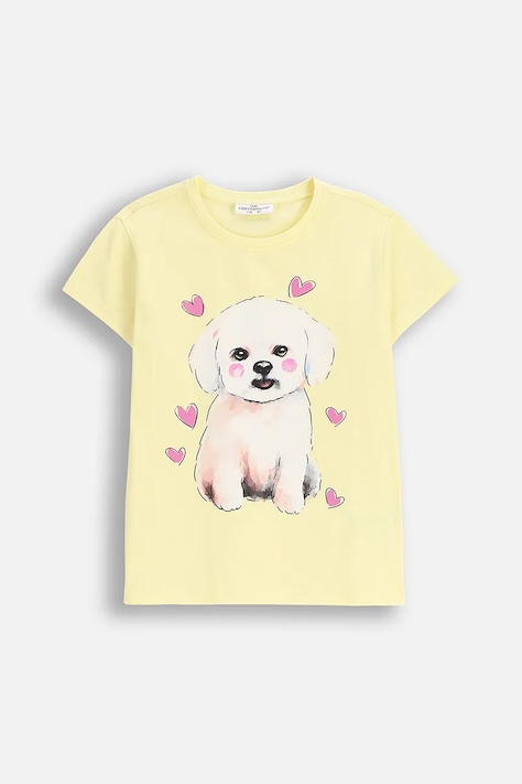 Coccodrillo tricou copii culoarea galben, EVERYDAY GIRL A