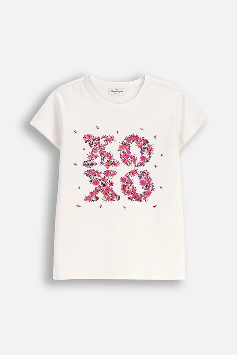 Coccodrillo t-shirt dziecięcy kolor beżowy EVERYDAY GIRL A
