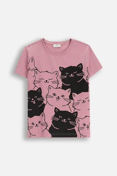 Coccodrillo t-shirt bawełniany dziecięcy kolor różowy EVERYDAY GIRL A