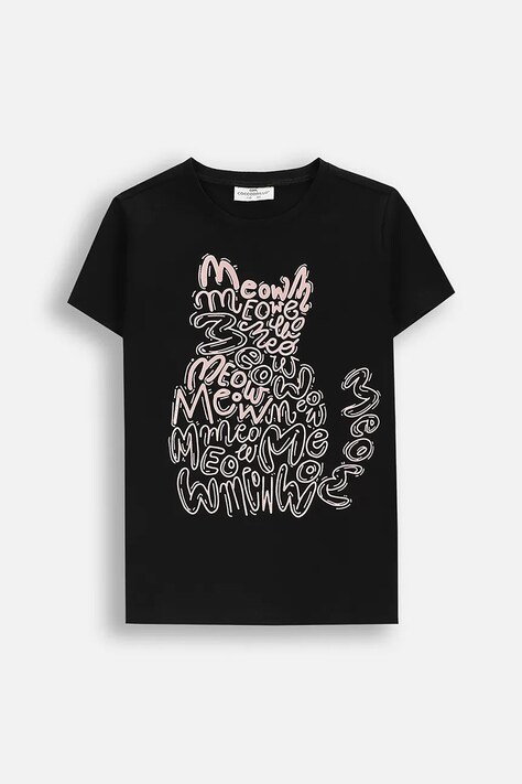 Coccodrillo t-shirt dziecięcy kolor czarny EVERYDAY GIRL A