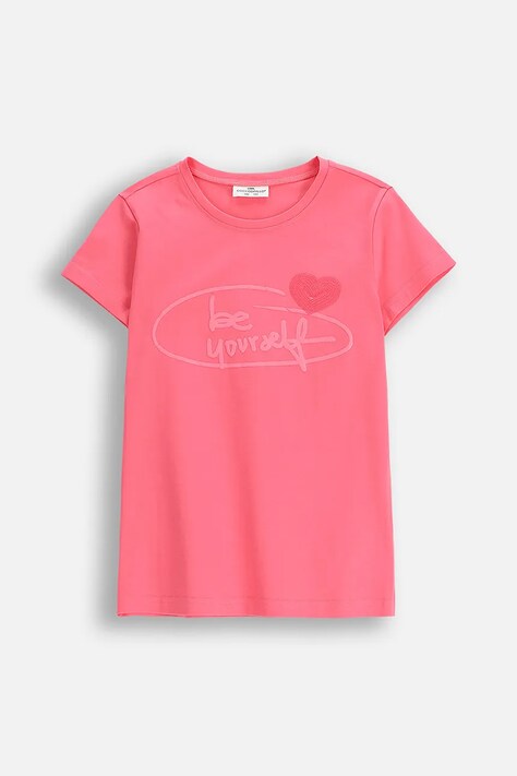 Coccodrillo t-shirt bawełniany dziecięcy kolor różowy CRAFT PUNK GIRL JUNIOR