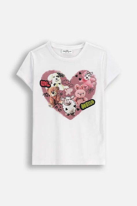 Дитяча футболка Coccodrillo колір білий CRAFT PUNK GIRL KIDS